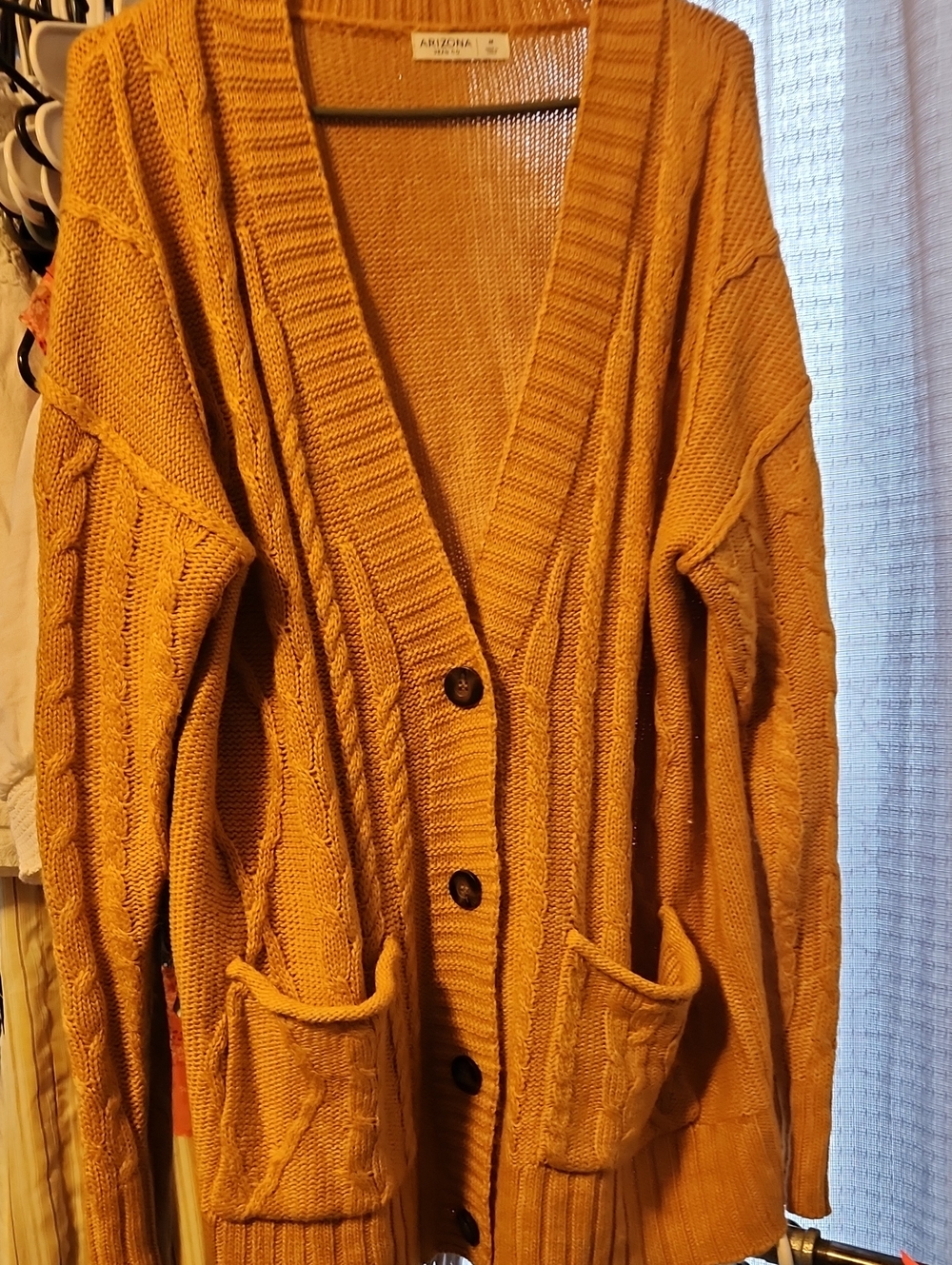 Arizona Jean Company Mustard Knit Cardigan Top